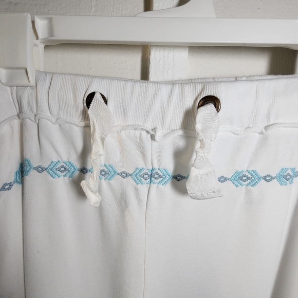 Sundance Faded Fields Joggers White Blue Embroidered Size XXL - Picture 10 of 16